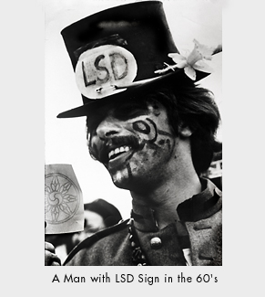 A Man with LSD Sign in the 60's